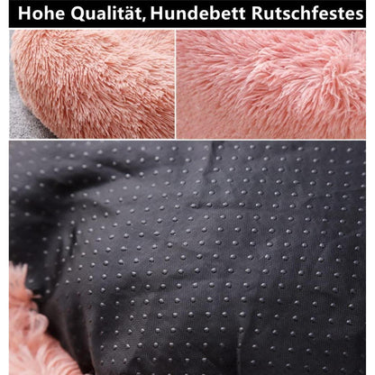 Flauschiges Hundebett Donut – 90cm Kaffee
