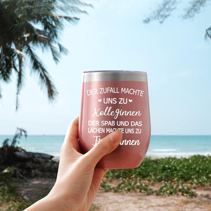 Edelstahl Weinbecher  Doppelwandig Isoliert 350ml Wein & Kaffee to go
