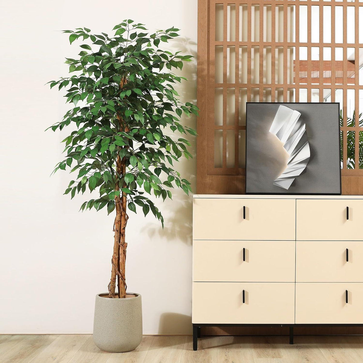 Künstlicher Ficusbaum 180 cm - Große Kunstpflanze für Innen Außen