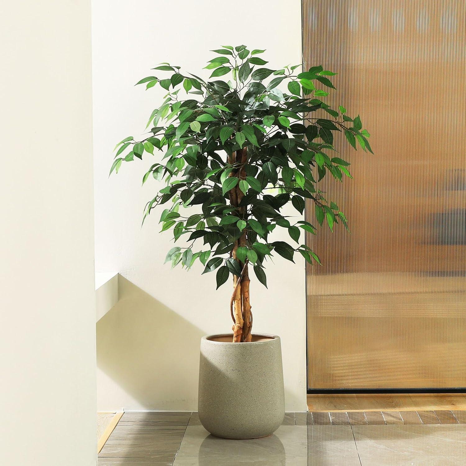 Kunstpflanze Ficusbaum 120 cm Naturholz Stamm 4ft Büro