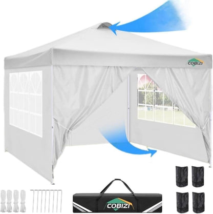 COBIZI Faltpavillon 3x3 Wasserdicht UV-Schutz 50+ Stabil mit 4