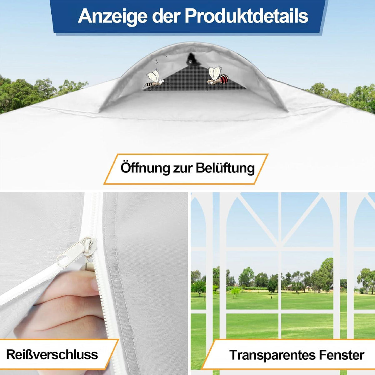 Faltpavillon COBIZI 3x3m UV-Schutz 50+ Winterfest Wasserdicht Strand Camping