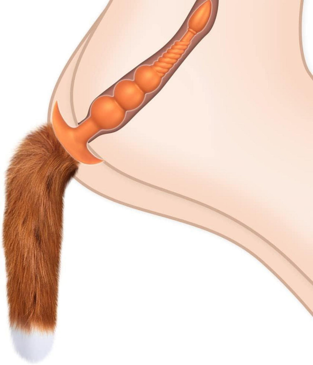 Anal Butt Plug Abnehmbarer Fuchsschwanz Flüssiges Silikon BDSM