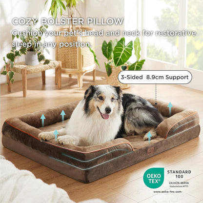 Orthopädisches Hundebett L 106x80cm, braun