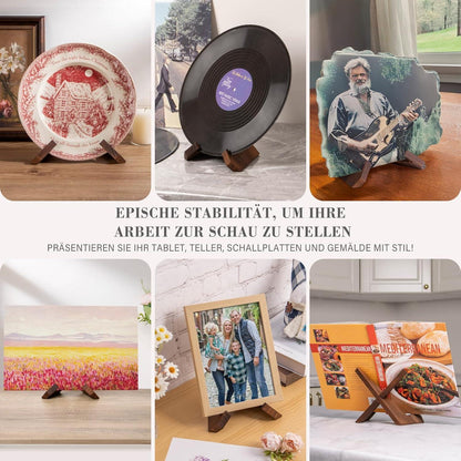 Holz Tellerständer 12 cm – Deko Tischaufsteller für Teller & Bilder