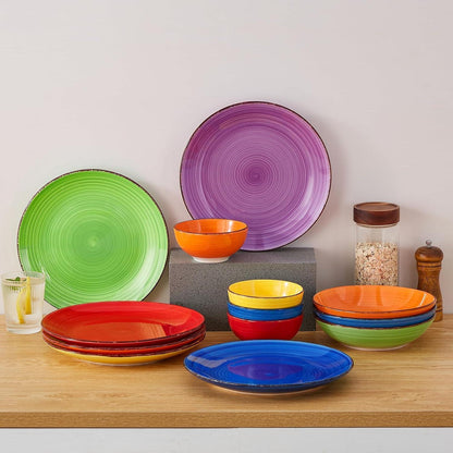 Steingut Speiseteller Set 6 Personen Ø 26,8 cm
