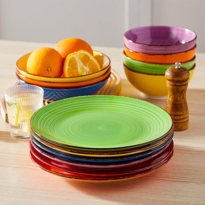 Salatteller-Set 6er Bonbon Dessertteller Steingut Mikrowelle