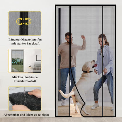 Magnet Fliegengitter Tür 160x230cm Katzen Sicher Schwarz