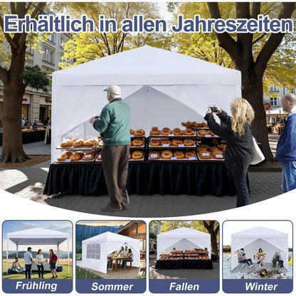 3x3m Pavillon wasserdicht mit Seitenteilen – Gartenzelt für Feste