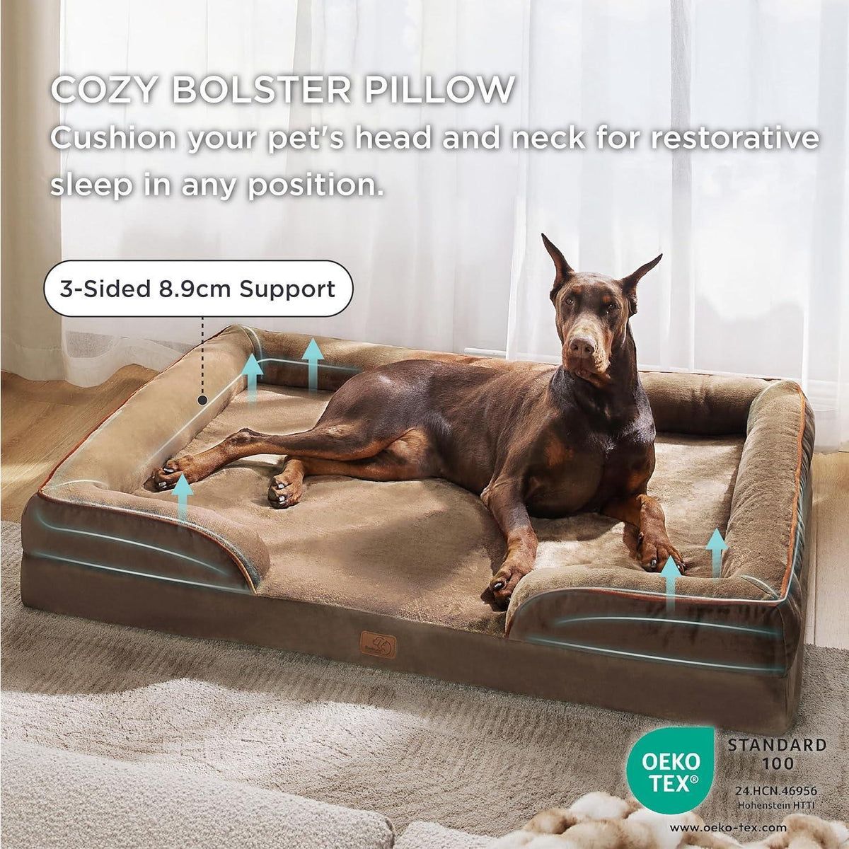 Orthopädisches Hundebett XXL, 134x106 cm, braun