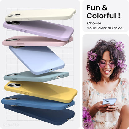 ORNARTO iPhone 14 Hülle 6,1 Zoll 2022 Silikon Case Flüssig Baby Blau