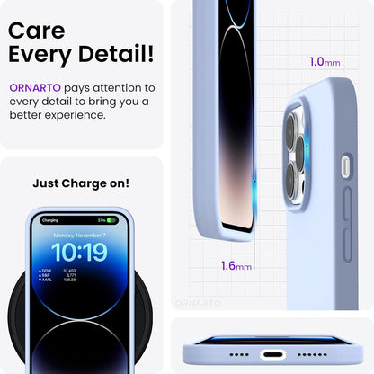 Silikon Hülle iPhone 14 Pro Max 6,7 Zoll 2022 Ultra Dünn Babyblau