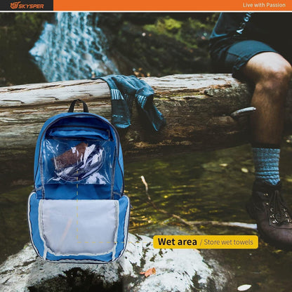Faltbarer Wanderrucksack 30L mit Nassfach - Wasserfest & Ultraleicht