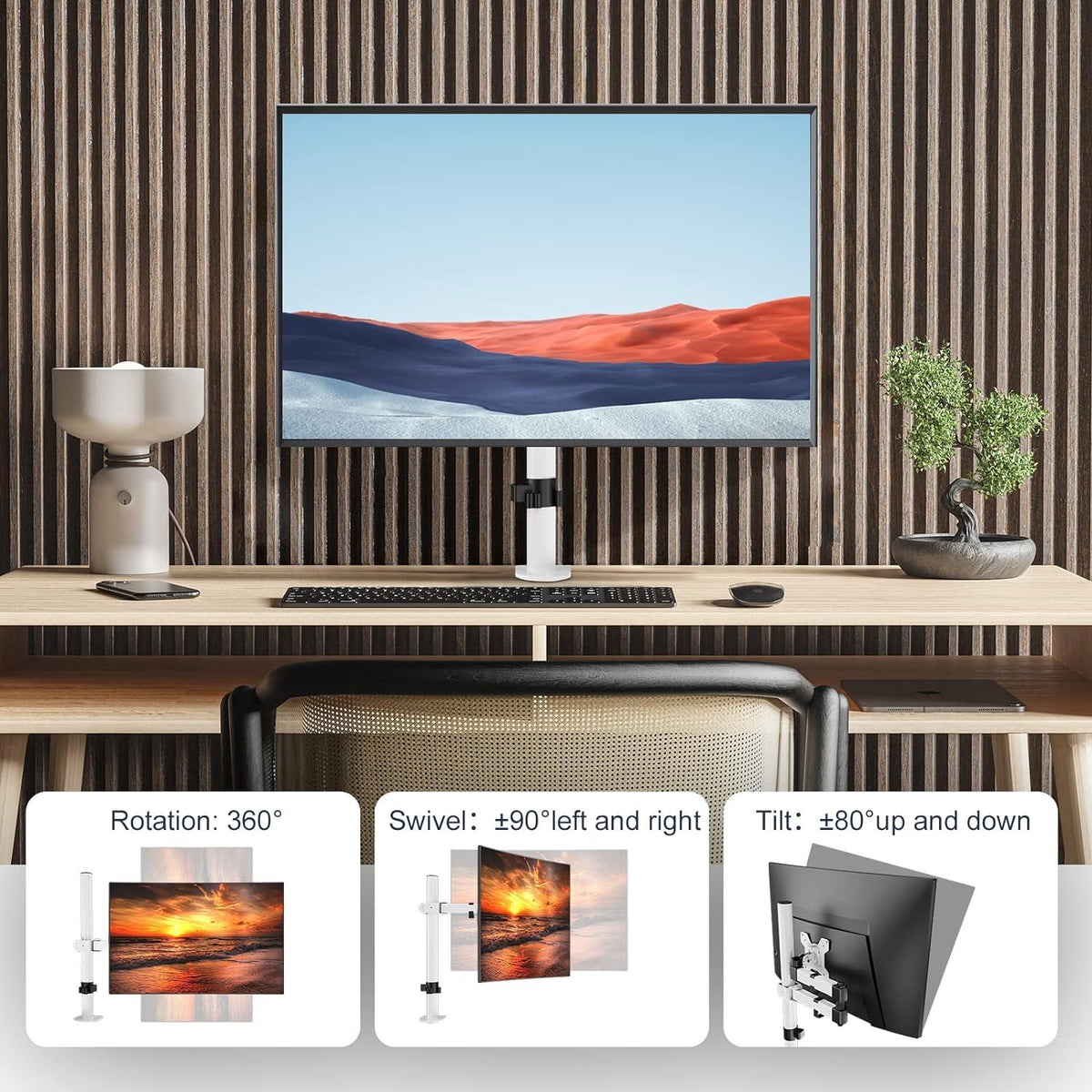 Monitor Halterung Schwenkbarer höhenverstellbarer Monitorständer 13-32