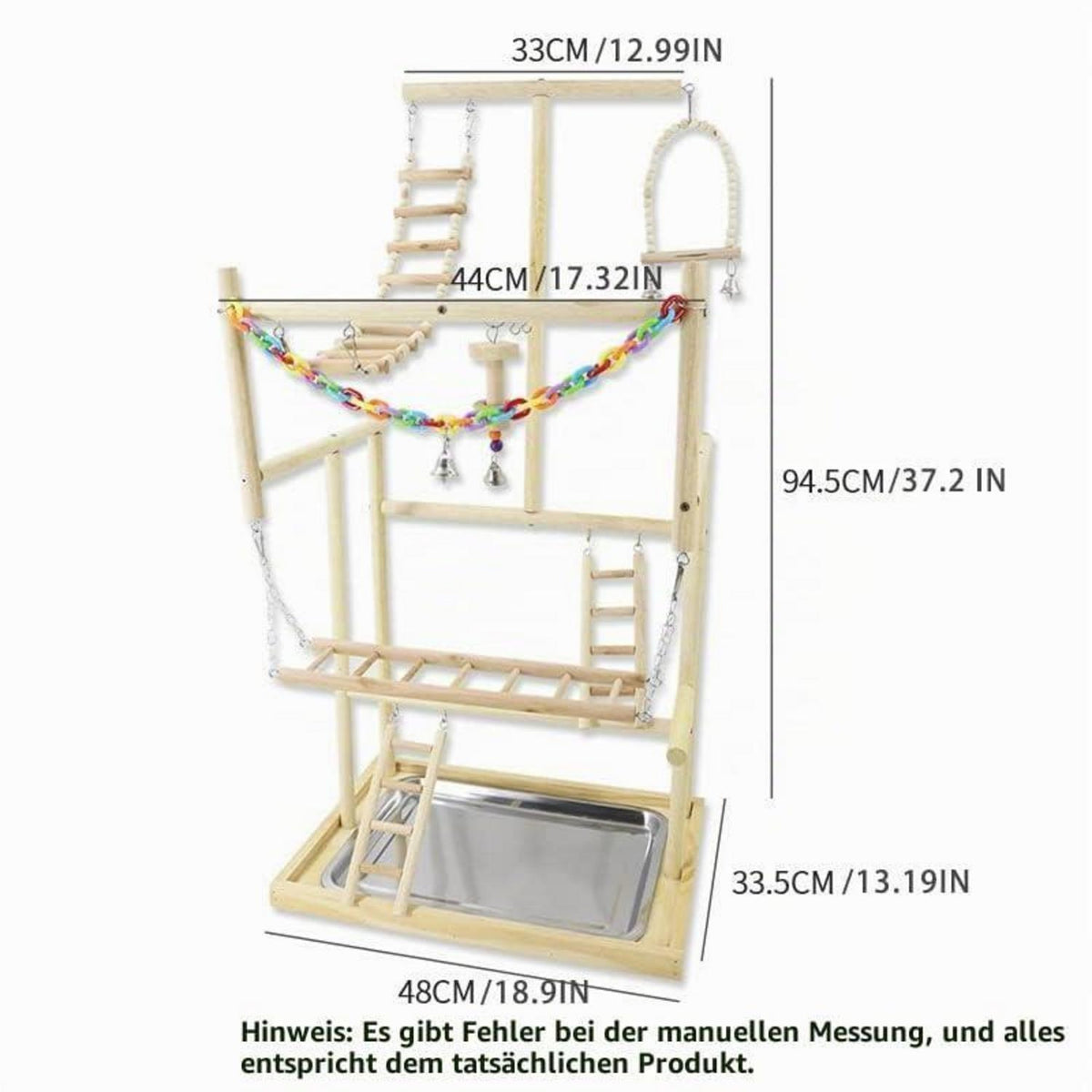 Papagei Spielplatz & Vogelständer – 48x33.5x94.5cm