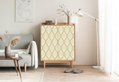 Moderne Selbstklebende Tapete Gold-Weiß Geometrisch 0.4W x