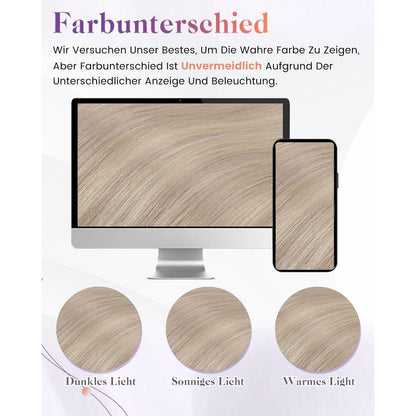 Blond Echthaar Zopf Extension 50cm – Aschblond Highlight