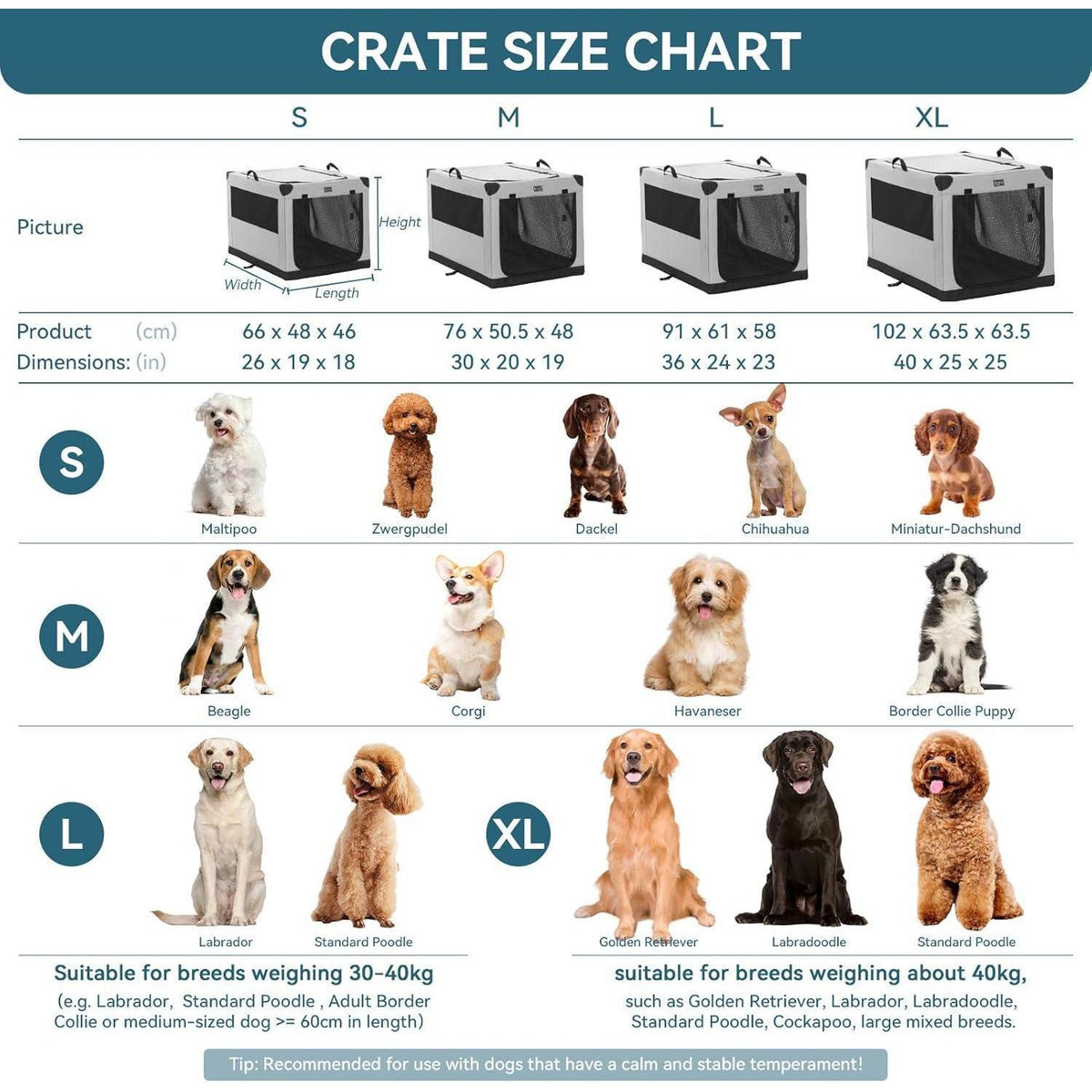Faltbare Hundebox mit 3 Türen – Komfortabel & Sicher für Reisen