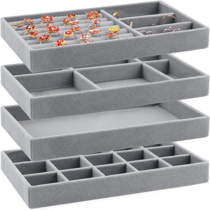 Schmuckaufbewahrung Schublade Schmucktabletts Organizer Ringe 4PCS