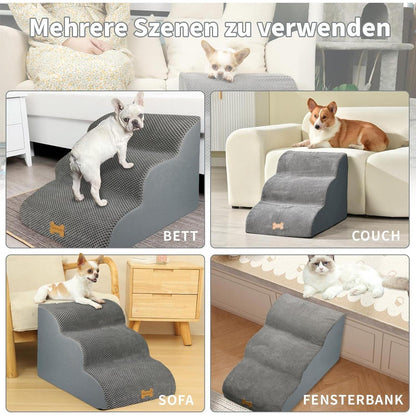 Hundetreppe für Kleine Hunde 3-Stufig Haustiertreppe Sofa