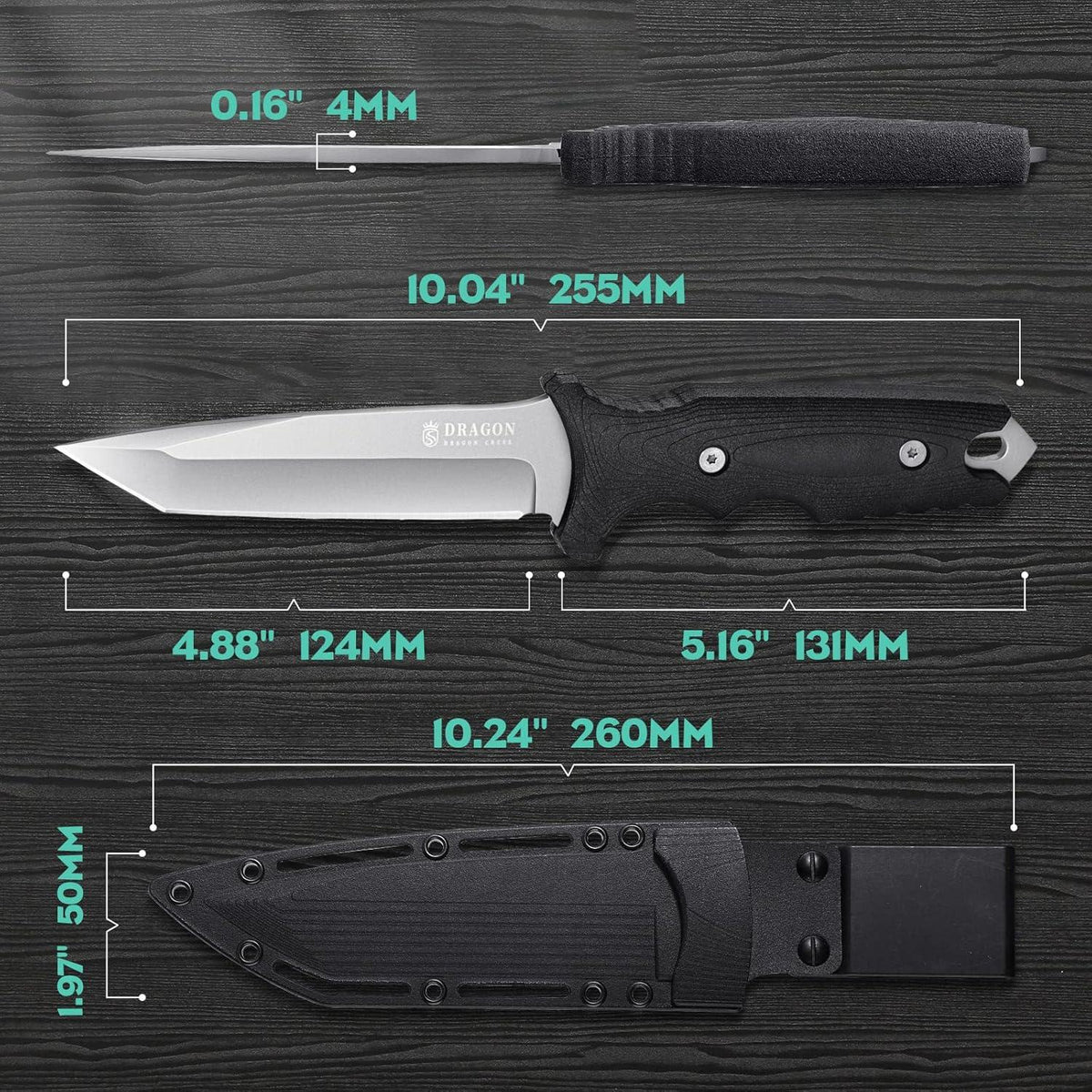 Bushcraft Tanto Messer 440C Stahl Survival Klinge Outdoor Jagdmesser