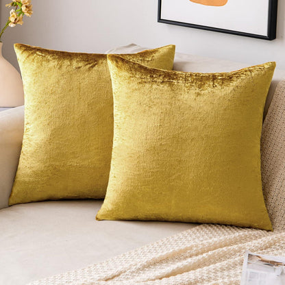 Samtkissenbezüge 40x40 cm, 2er Set, Golden Luxuriös