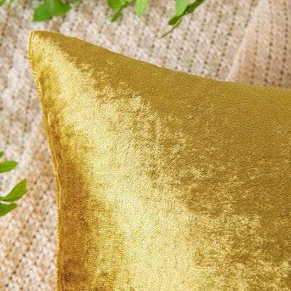 Samtkissenbezüge 40x40 cm, 2er Set, Golden Luxuriös