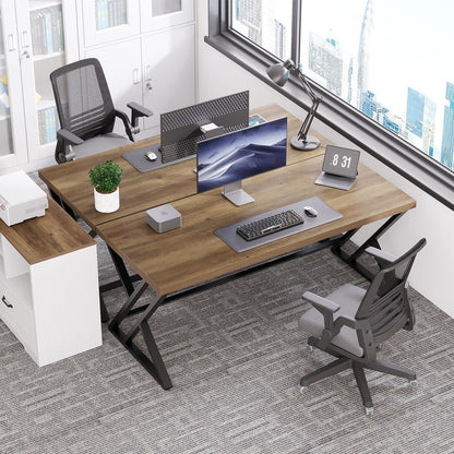 Holz-Computertisch Rustikaler Schreibtisch für Home Office & Schlafzimmer