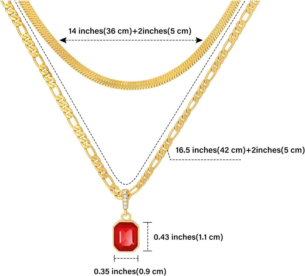Goldene 18K vergoldete Halskette mit Kristallanhänger