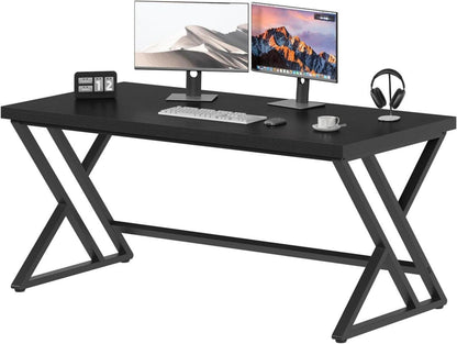 Schwarzer Industrie-Computertisch LVB Studiertisch 140x60x75.5cm