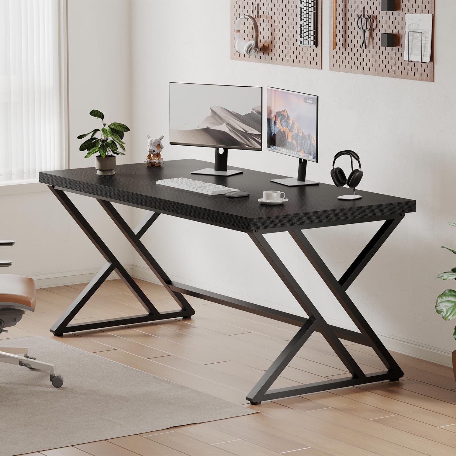 LVB Computertisch Industrie Design 140 x 60 cm Schwarz