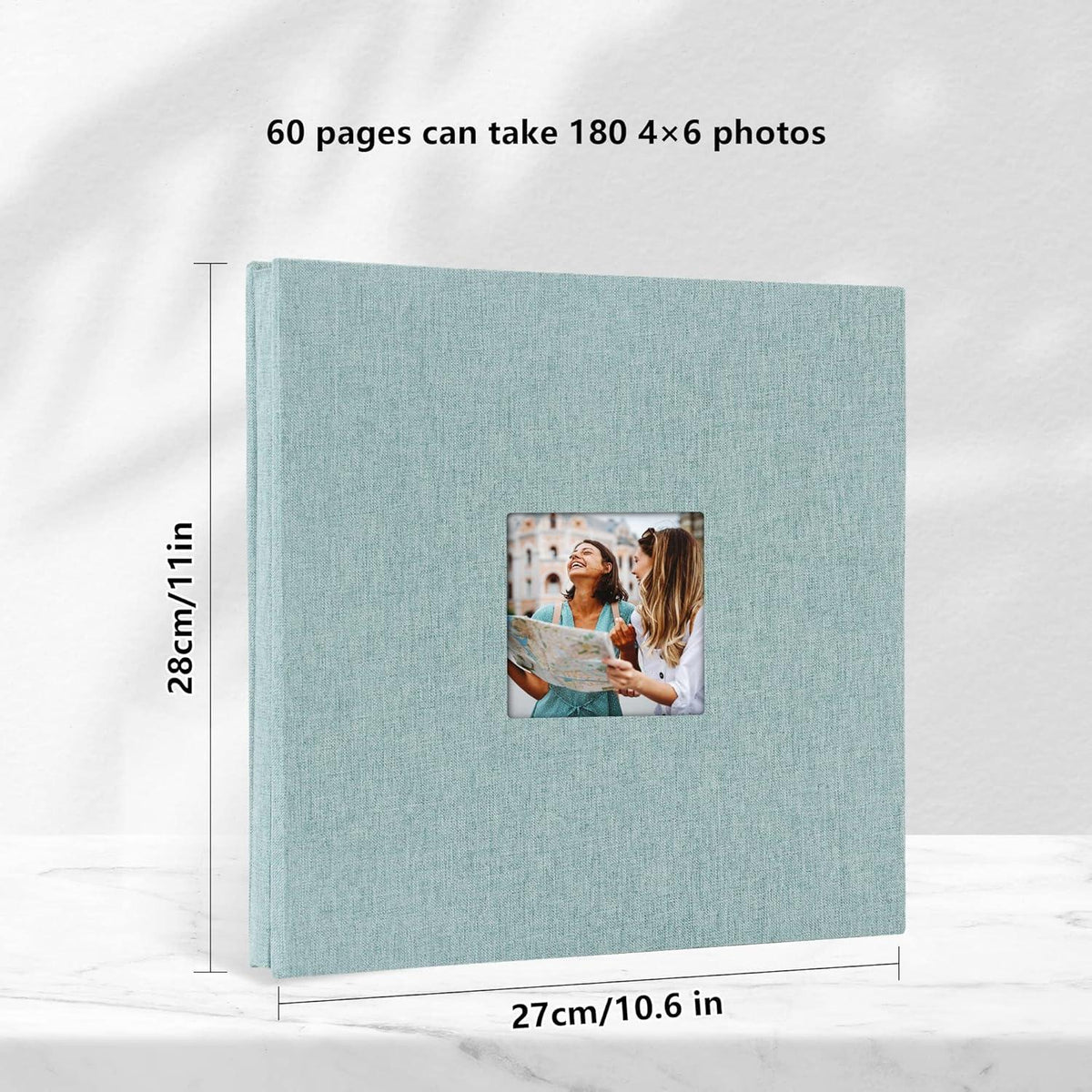 Selbstklebendes Fotoalbum 10x15 Groß Leinenalbum 60 Seiten mit