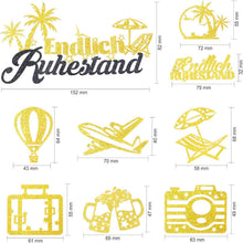 Ruhestand Deko Cake Topper Goldglitzer 25 Stück für Rente
