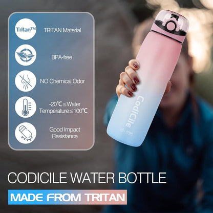Sport Trinkflasche 1L mit Zeitmarkierung und Filter, BPA