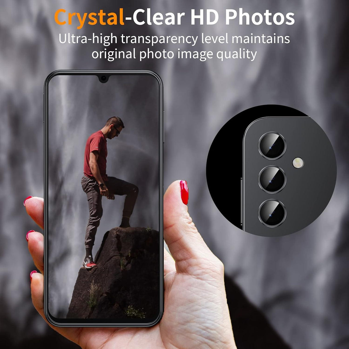 Kamera Schutzfolie gehärtetes Glas Samsung Galaxy A14 A34, Schwarz
