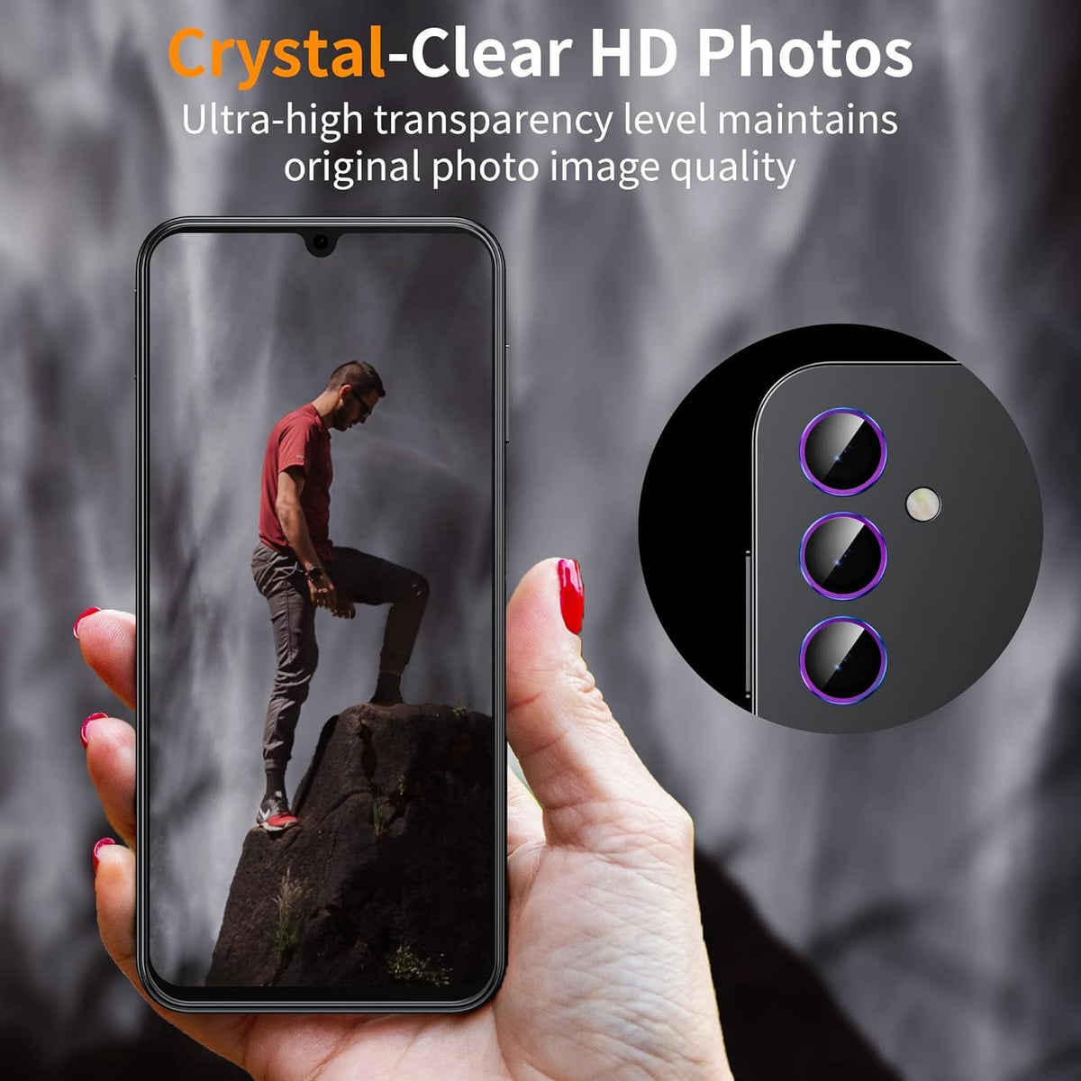 Schutzfolie Gehärtetes Glas Samsung A14 A34 Kamera magnetisch