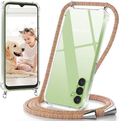 Handyhülle mit Band für Samsung Galaxy A14 Umhängeband Rainbow