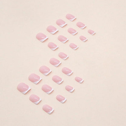 Kurze Square Rosen Nude Pink Press on Nails mit Kleber