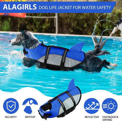 ALAGIRLS Hundeschwimmweste Mittel Ripstop Rettungswesten BlueN XL