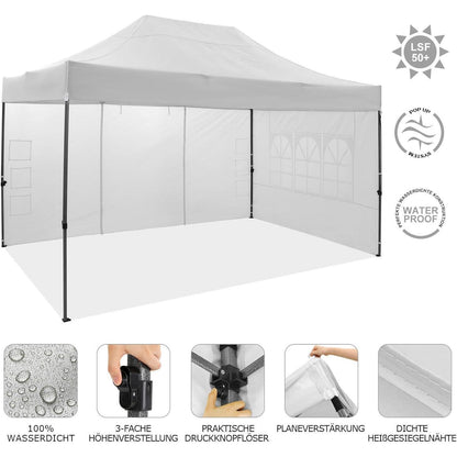 Faltpavillon 3x4,5m mit Seitenwänden – Wasserdicht & Stabil