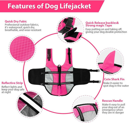 Hundeschwimmweste Rettungsweste PinkN für kleine/mittelgroße Hunde