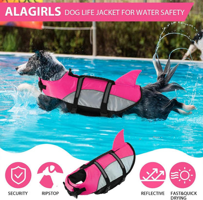 Schwimmweste Hund Hundeschwimmweste Rettungsweste Langlebiger Griff XXL PinkGrau