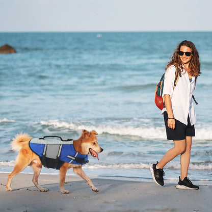 Schwimmweste für Hunde Reflektierend Langlebig Rettungsgriff Blau XS