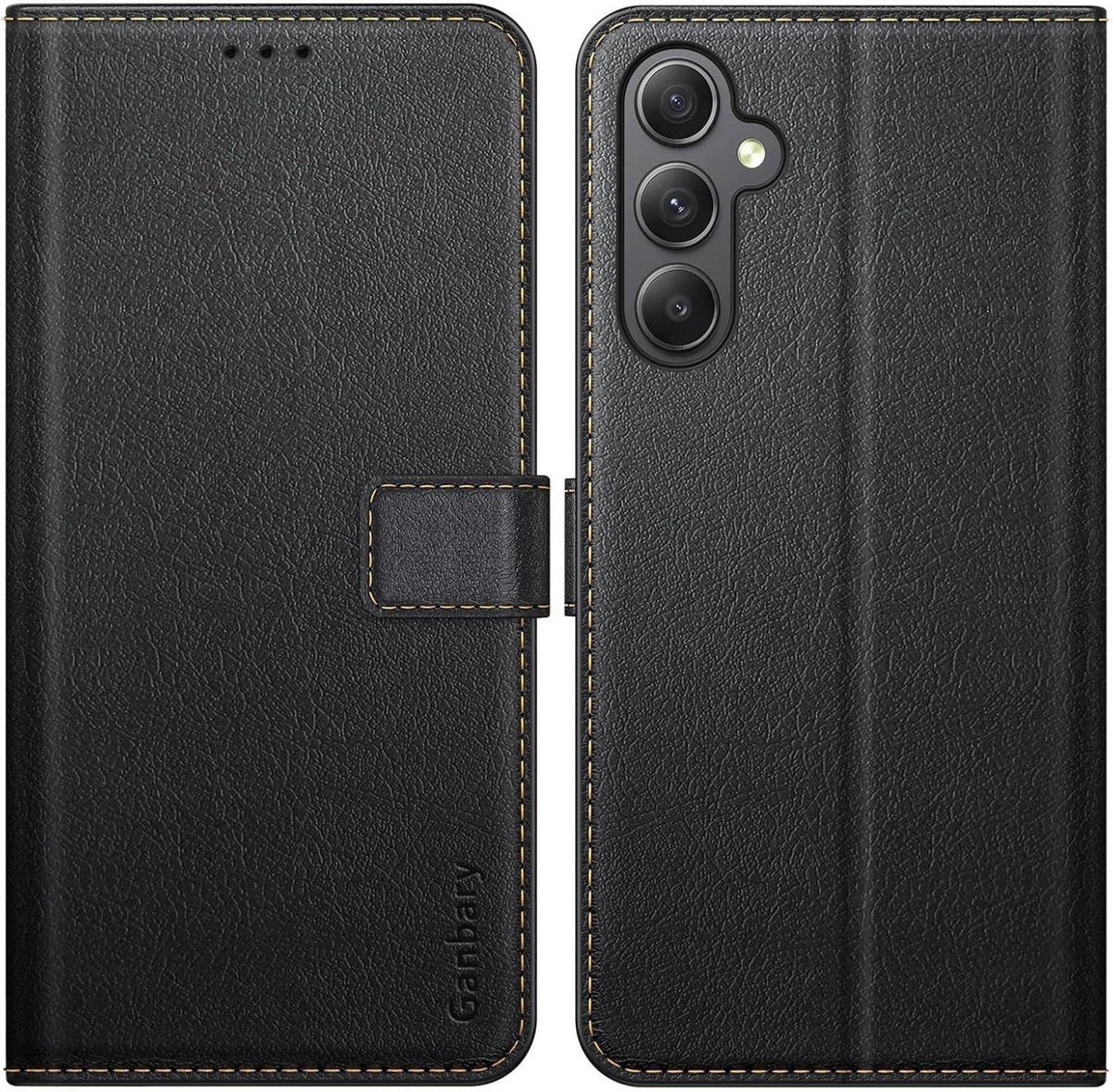 Handyhülle Samsung Galaxy A34 5G Leder Schwarz Standfunktion