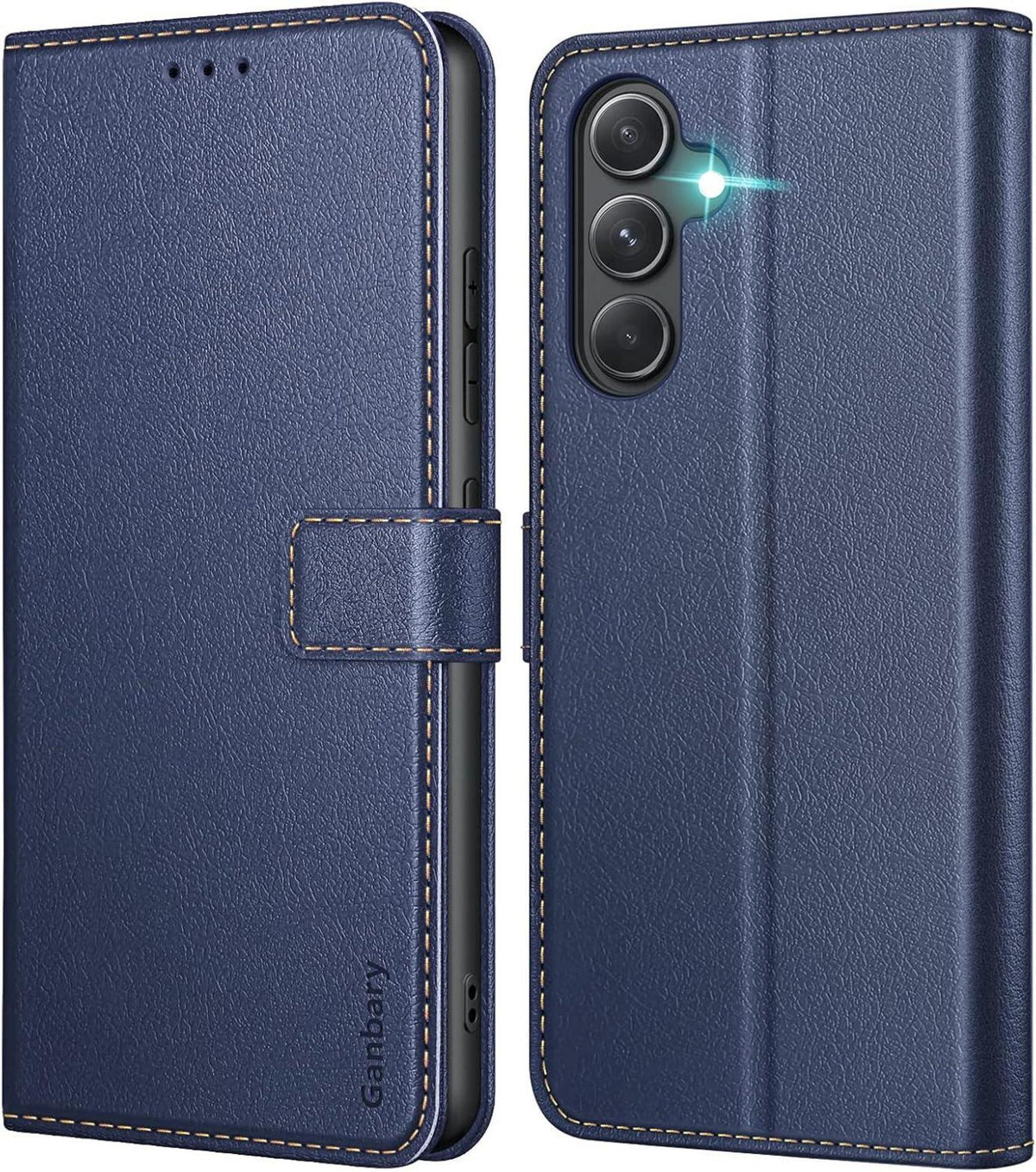Samsung Galaxy A54 5G Handyhülle Leder Klapphülle Blau mit