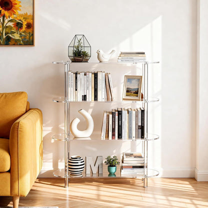 Acryl Konsolentisch Schmal mit 4 Etagen Regal