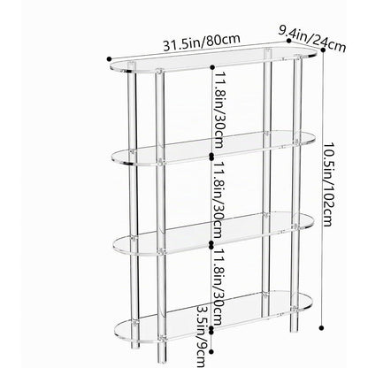 Acryl Konsolentisch Schmal mit 4 Etagen Regal