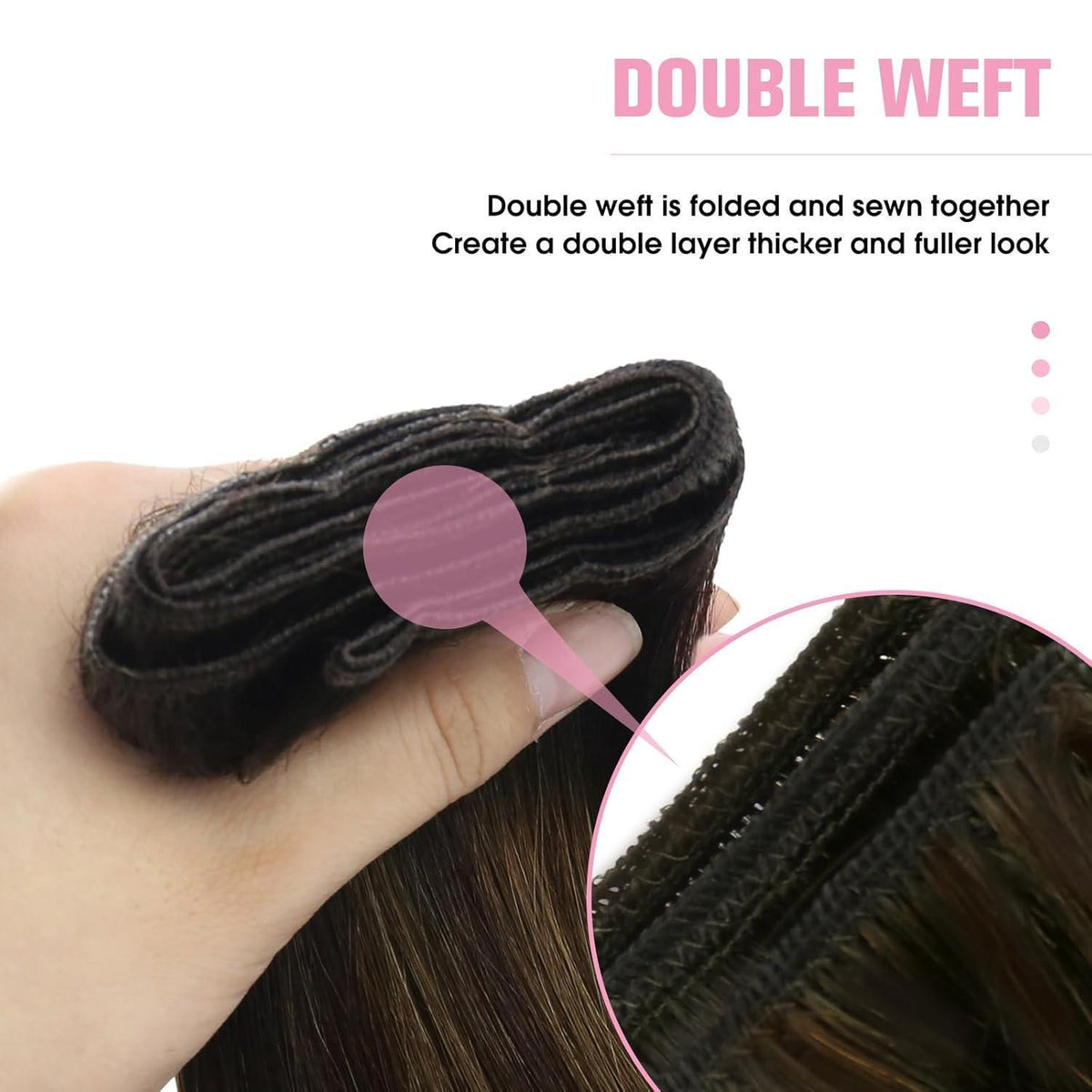 Echthaar Tressen Ombre Braun 40cm – Remy Weave Extensions