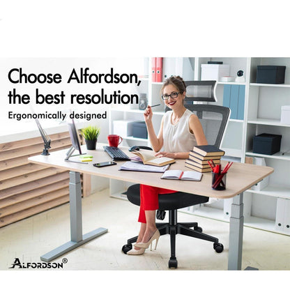 ALFORDSON Bürostuhl Ergonomisch mit Lordosenstütze Weiß 180