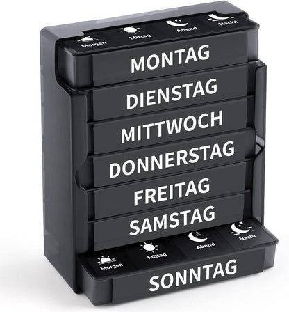 Wochenpillendose 7 Tage 4 Fächer Supplement Box Organizer